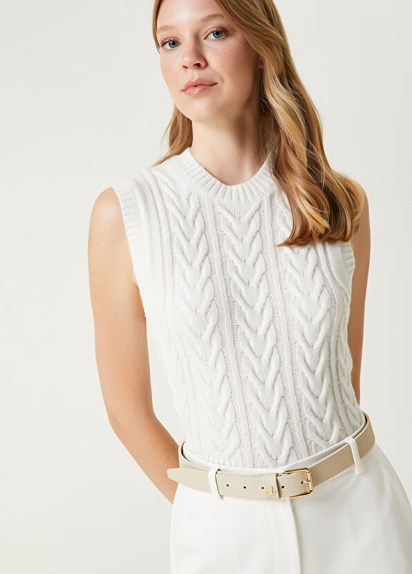 Beymen Club Ekru Balıksırtı Örgülü Triko Süveter - 2