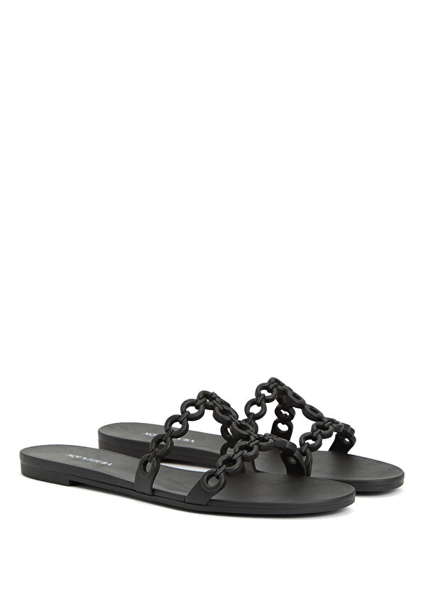 Aquazzura Black Women's Beach Slippers - 2