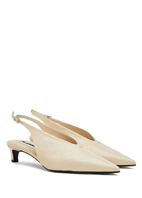 Jil Sander Ekru Kadın Deri Sandalet - 2