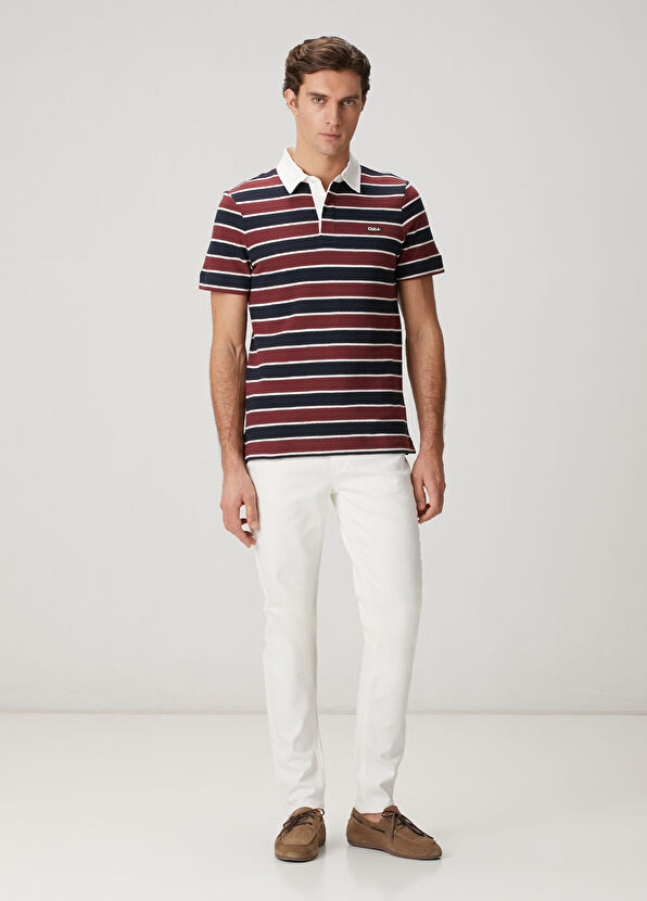 Beymen Club Slim Fit Bordo Lacivert Polo Yaka T-shirt - 3