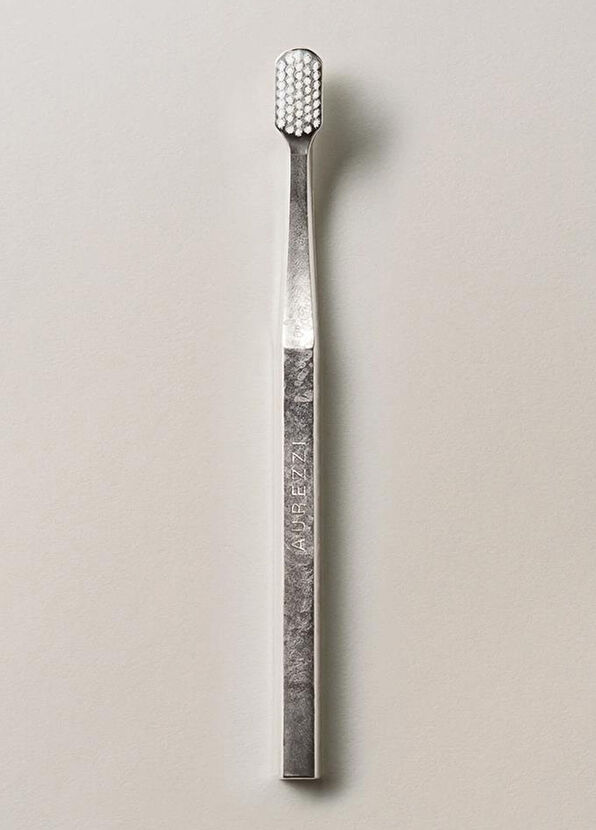 Aurezzi Silver White Silver Coated Medium Medium Toothbrush - 2