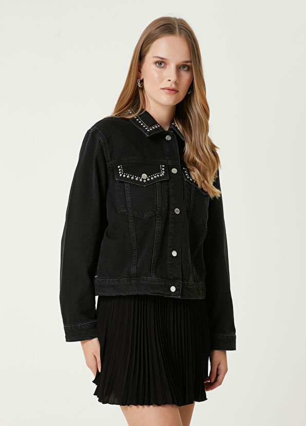 Beymen Club Black Staple Detailed Denim Jacket - 4