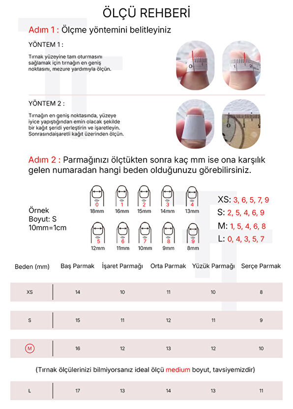 Takma Takma Orta Balerin 10'lu Bordo Protez Takma Tırnak - 2