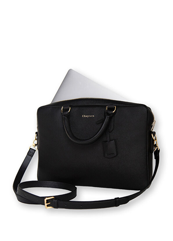 Siyah 13" - 14" Askılı Laptop Çantası - Görsel 3