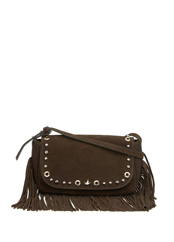 Beymen Club Brown Tasseled Stud Women's Leather Bag - 2