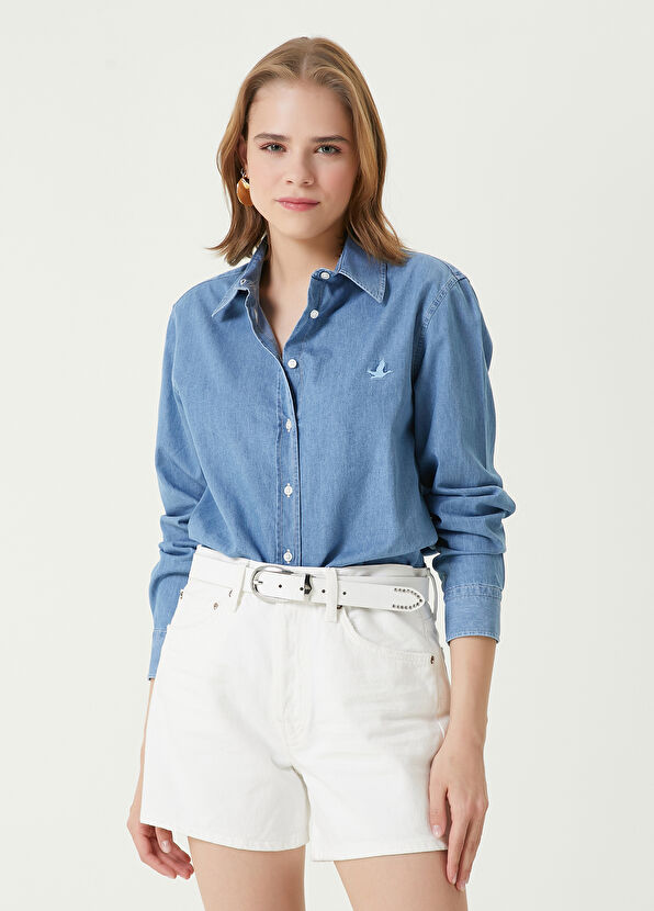 Beymen Club Mavi Logo Detaylı Gömlek - 1