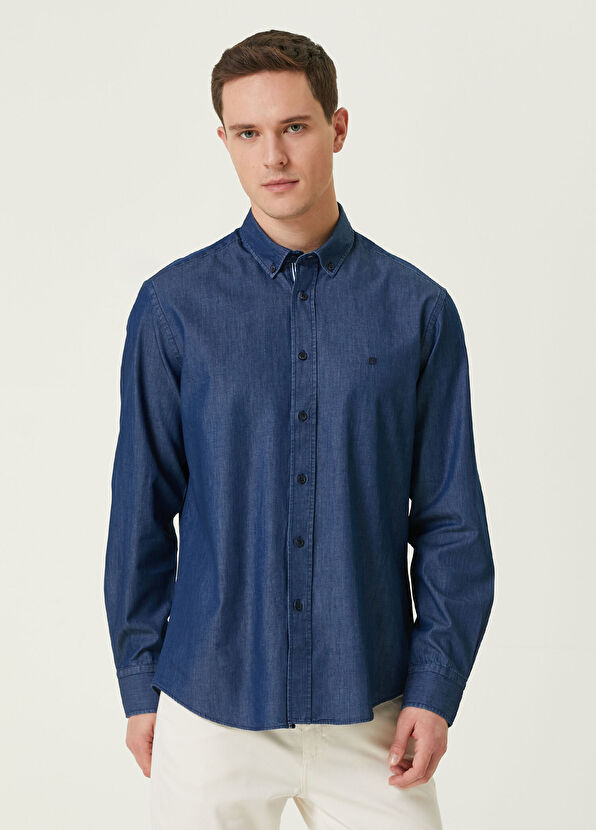 Beymen Club Comfort Fit Lacivert Denim Gömlek - 1