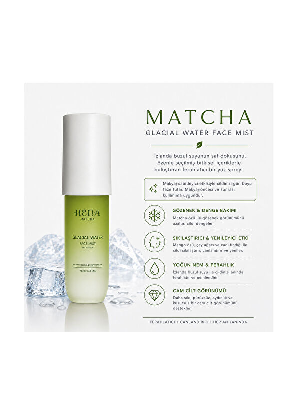 Fiolas Hena Matcha Glacier Water Facial Misti 90 ml - 2