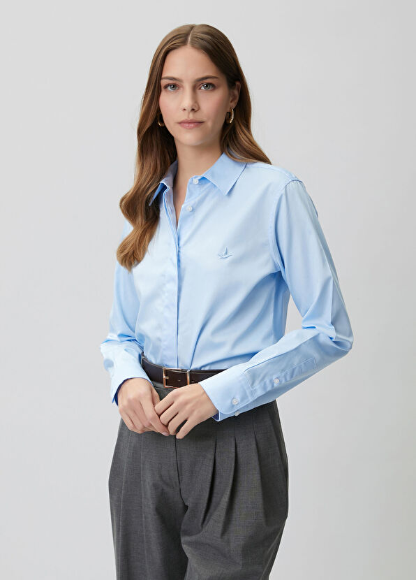 Beymen Club Blue Basic Poplin Shirt - 4