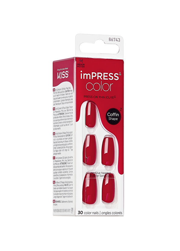 Impress Color Kırmızı Kendinden Yapışkanlı Uzun Takma Tırnak  - 2