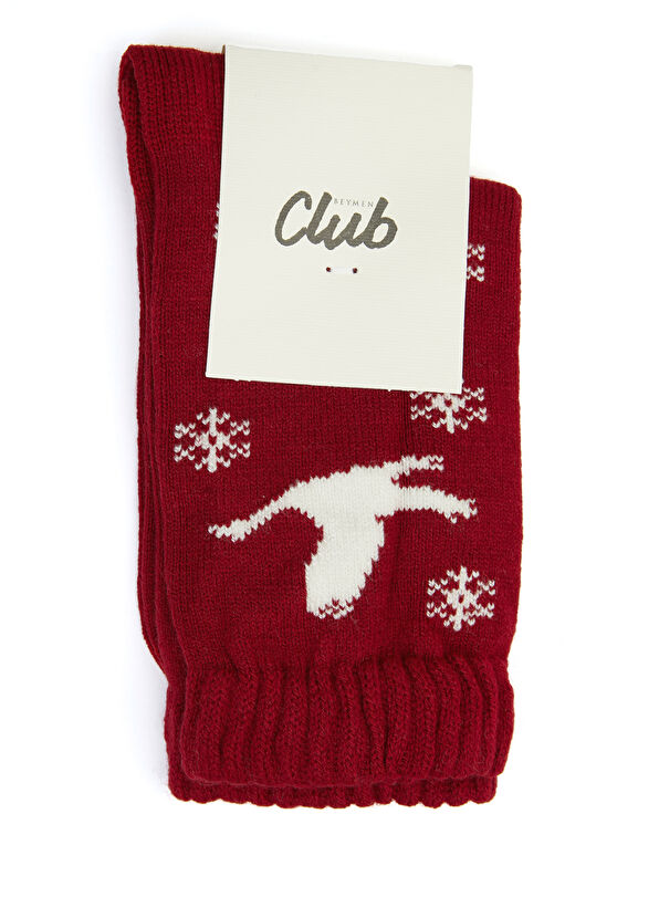 Beymen Club Kırmızı Yılbaşı Temalı Kadın Çorap - 1