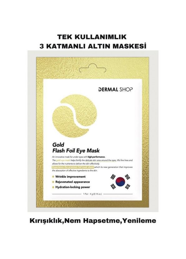 Dermal 3 Layer Gold Gold Flash Foil Paper Eye Mask Against Under Eye Bags 10 x 4 gr - 2