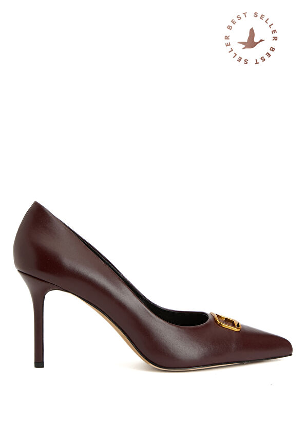 Beymen Club Burgundy Leather Stilettos - 1