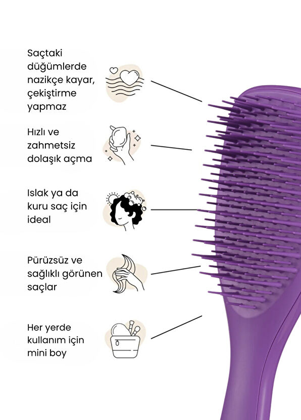 Tangle Teezer Ultimate Detangler Mini Fresh Purple Scallop - 4