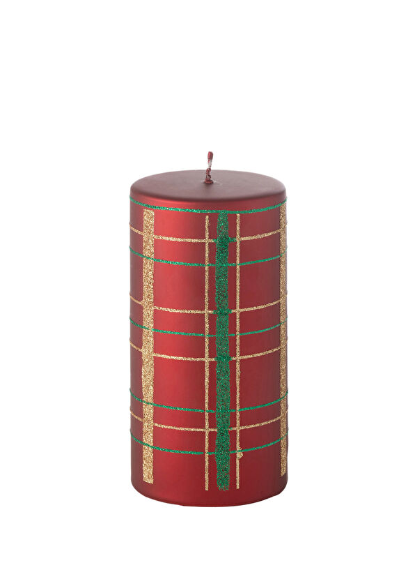 Chakra Kewa Red Green Large Size Cylinder Candle - 1