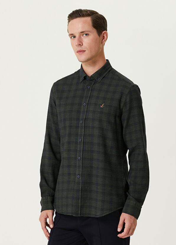 Beymen Club Comfort Fit Lacivert Petek Ekose Desenli Gömlek - 4