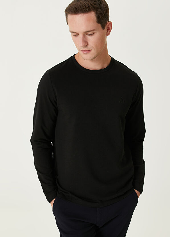 Beymen Club Siyah Logo Detaylı Uzun Kollu T-shirt - 2
