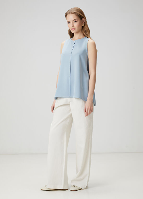 Beymen Club Açık Mavi Dökümlü Krep Bluz - 2