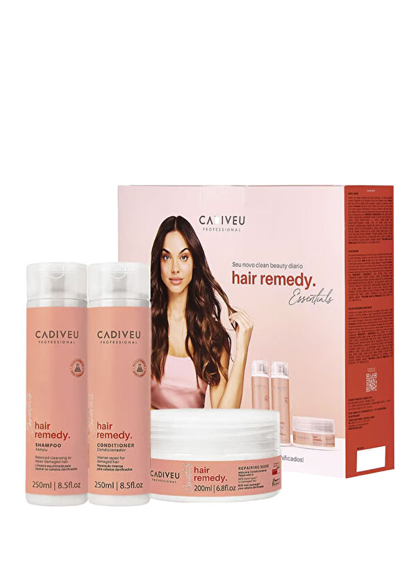 Cadiveu Essentials Hair Remedy Repair Shampoo 250 ml + Conditioner 250 ml + Hair Mask 200 ml Care Set - 1
