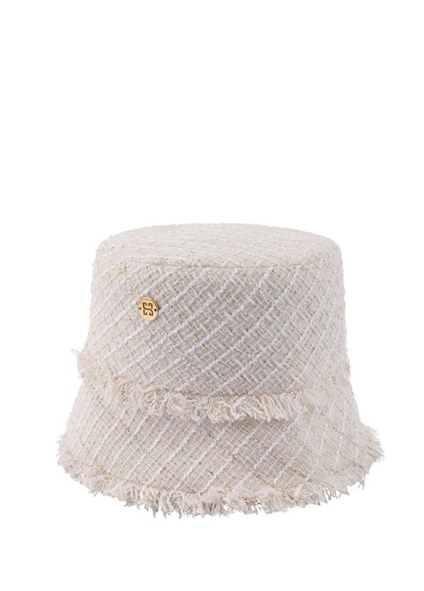 Sibi Hats Danny Beyaz Simli Tüvit Kadın Kova Şapka - 1