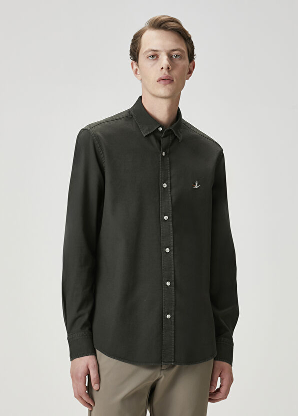 Beymen Club Comfort Fit Khaki Textured Shirt - 1