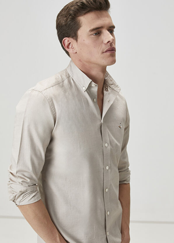 Beymen Club Slim Fit Vizon Oxford Gömlek - 2