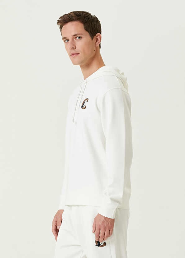 Beymen Club Beyaz Kapüşonlu Kazlı Logo Detaylı Sweatshirt - 4
