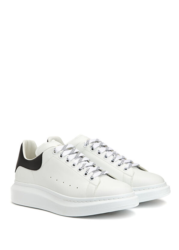Alexander McQueen Oversized White Black Men's Leather Sneakers - 2