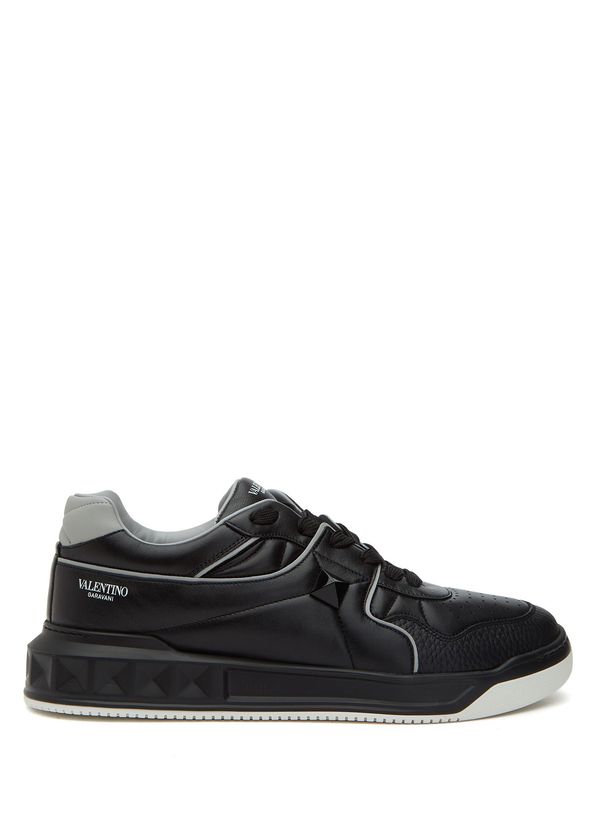 Valentino Garavani One Stud Black Men's Leather Sneakers - 1