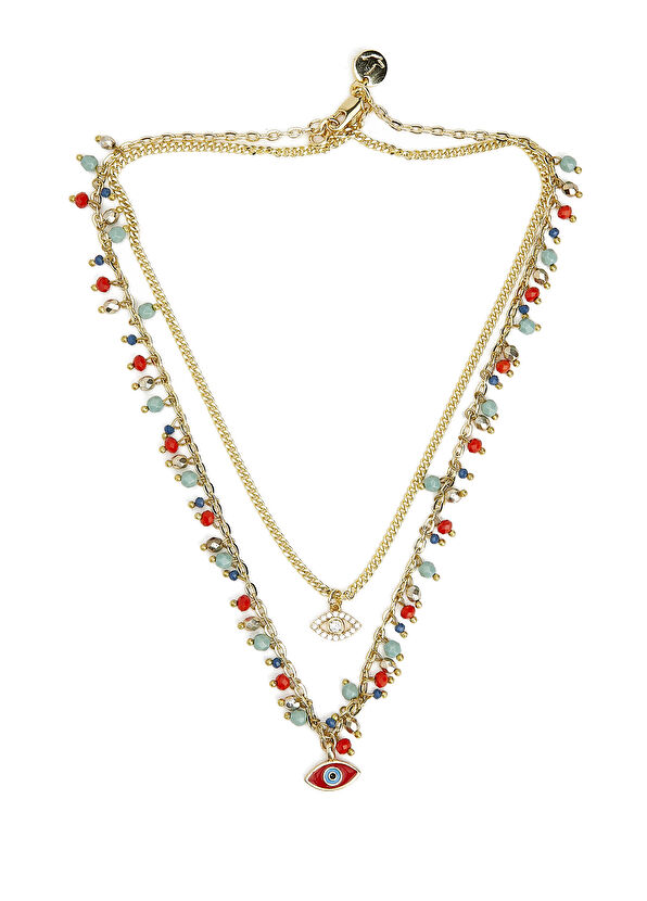 Beymen Club Gold Minimal Çoklu Taşlı Kadın Zincir Kolye - 2