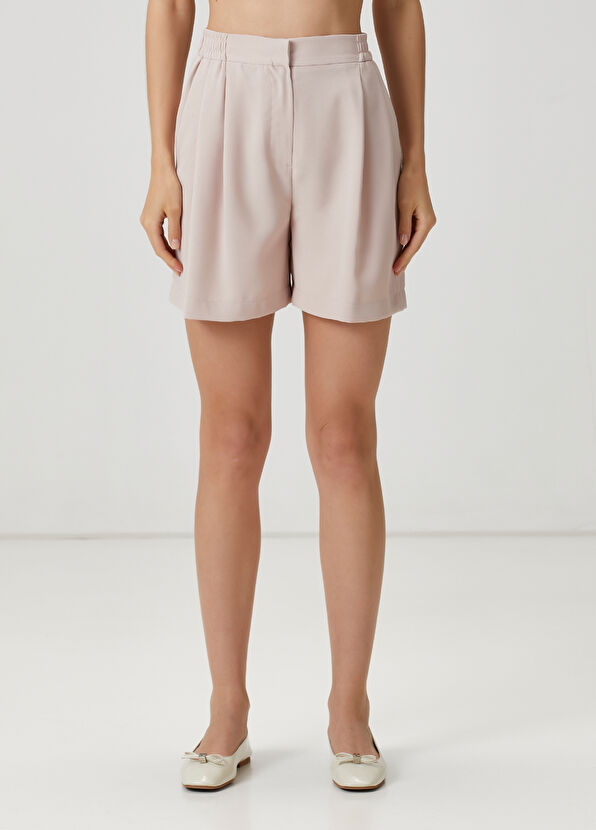 Beymen Club Light Beige Pleated Shorts - 2