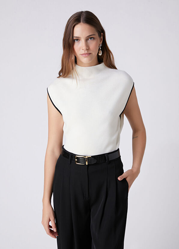 Beymen Club Ecru Contrast Piping Sweater - 1