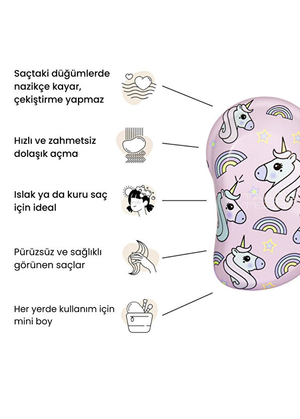 Tangle Teezer Original Mini Unicorn Desenli Çocuk Saç Fırçası - 4
