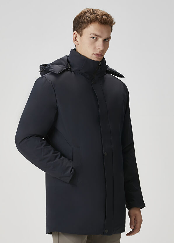 Beymen Club Navy Blue Hooded Long Coat - 2