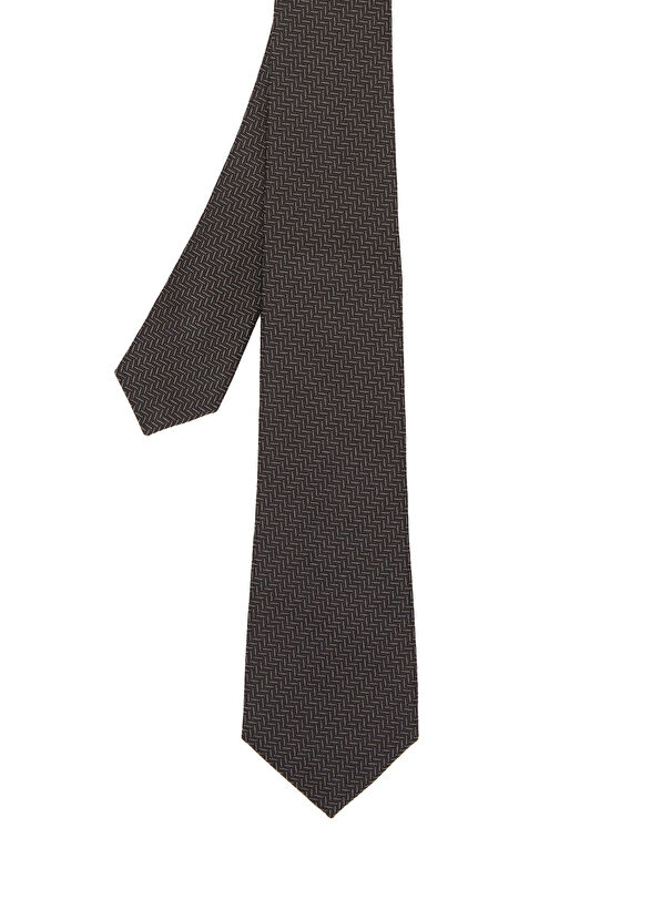 Beymen Club Black Herringbone Pattern Men's Silk Tie - 1