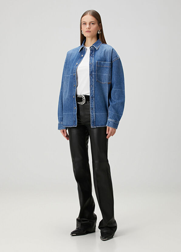 T by Alexander Wang Mavi Denim Gömlek - 2