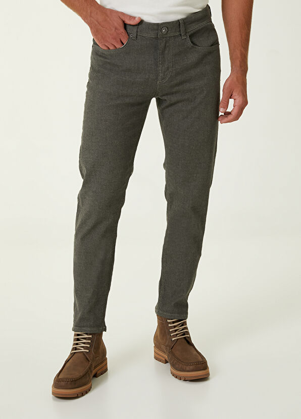 Beymen Club Slim Fit Haki Yumuşak Flanel Dokulu Spor Pantolon - 2