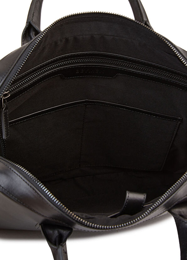 Siyah Erkek Deri Laptop Çantası - Görsel 6