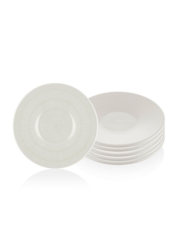 The Mia Noon 6'lı Krem Seramik Çay Tabağı 13 cm - 3