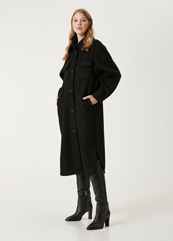 Beymen Club Black Star Embroidered Long Over Shirt - 3