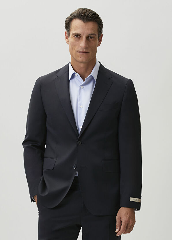 Beymen Collection Navy Blue Wool Suit - 2