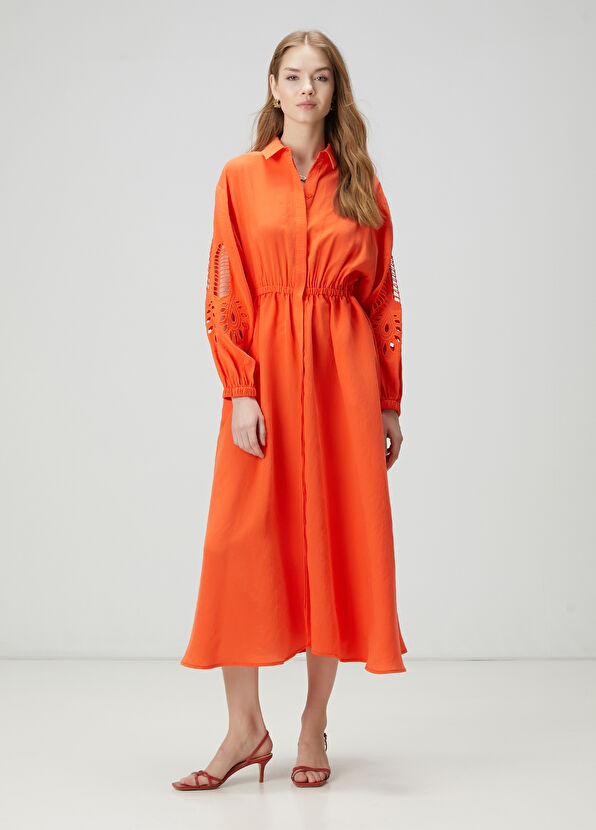 Beymen Club Mercan Dökümlü Maxi Elbise - 3