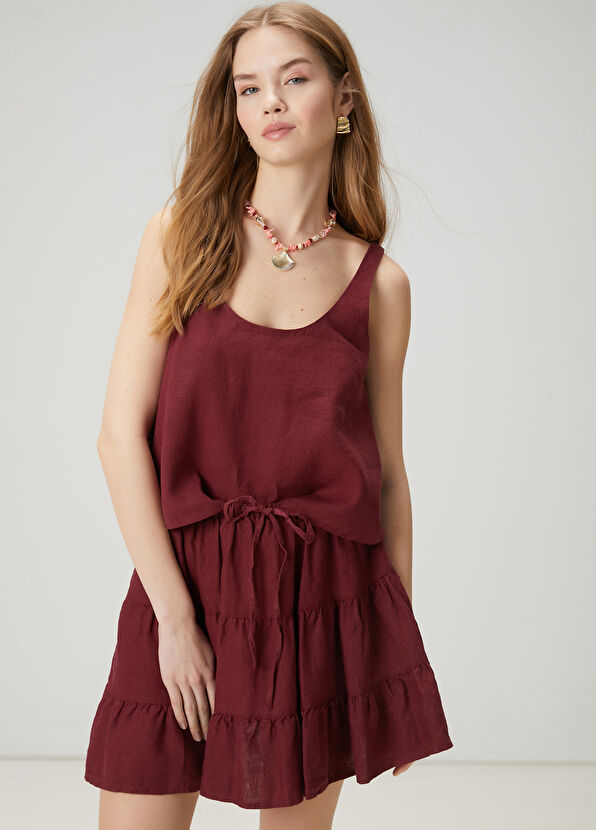 Beymen Club Bordo Keten Bluz - 1