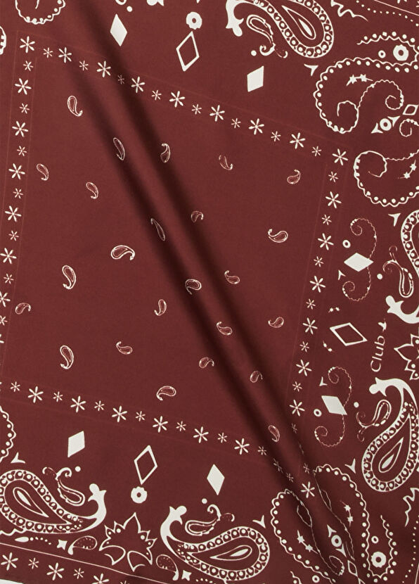 Beymen Club Bordo Şal Desenli İpek Eşarp - 2