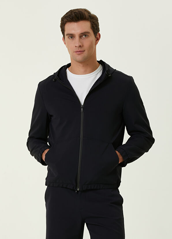 Beymen Club Lacivert Kapüşonlu Teknik İnce Mont - 1