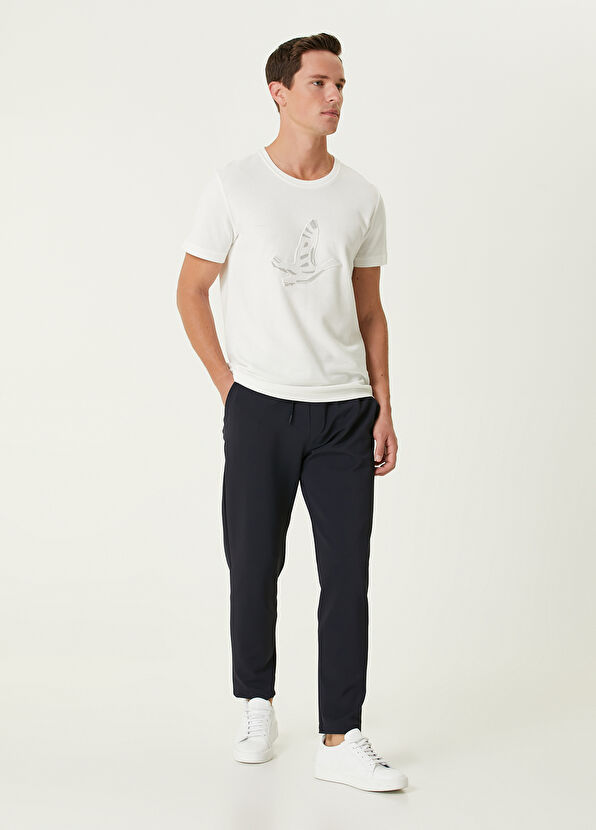 Beymen Club Beyaz Logo Baskılı Pike Dokulu T-shirt - 3