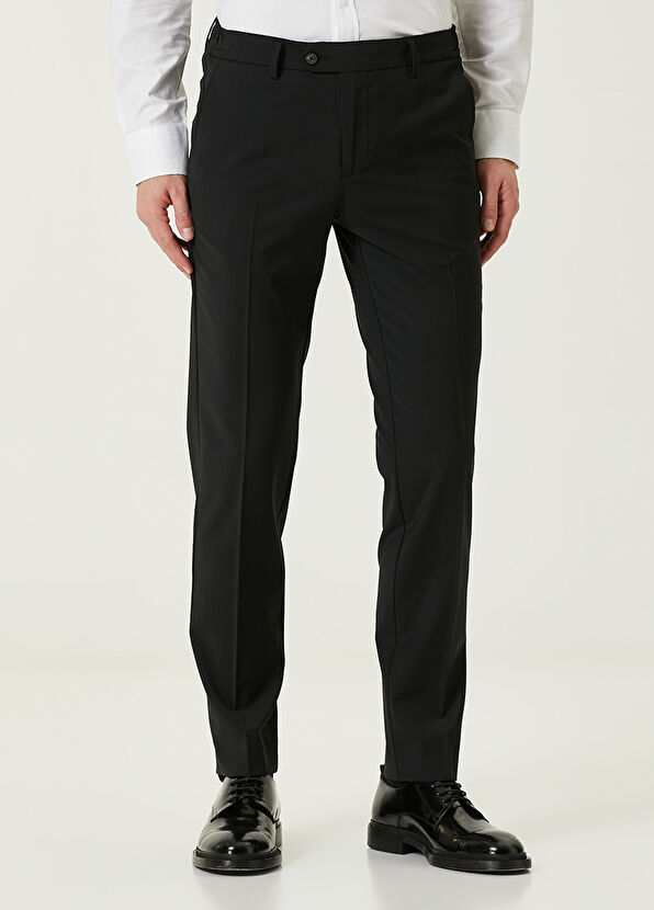 Beymen Club Black Elasticated Waistband Classic Wool Trousers - 2
