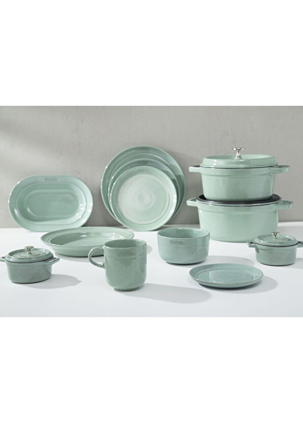 Staub Dining Line Adaçayı Yeşil Derin Seramik Tabak 24 cm - 3