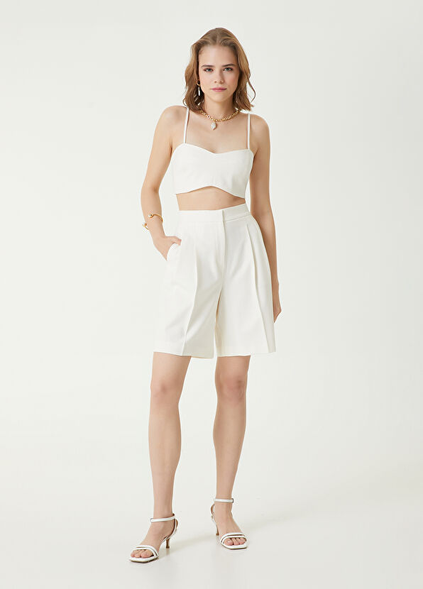 Beymen Club Beyaz Crop Bluz - 3