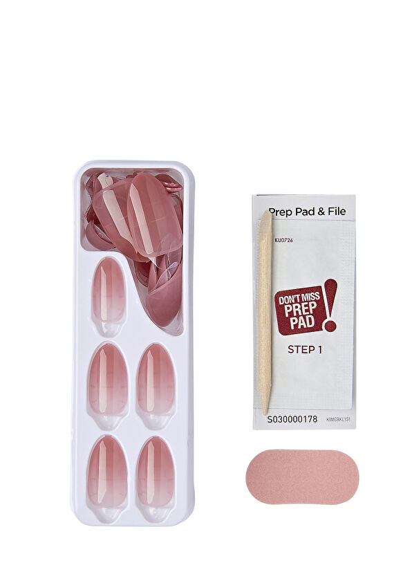 Impress Bare But Better Nude Ombre Self Adhesive Oval Long Fake Nail - 4